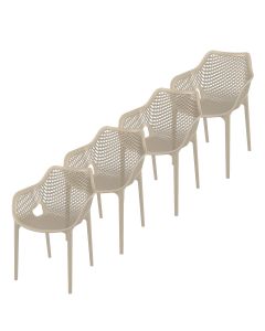 Air XL design tuinstoel taupe - 4 stuks