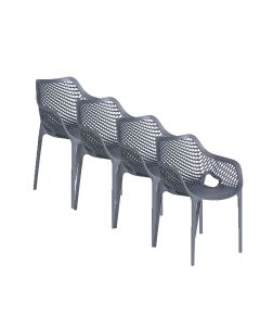 Air XL design tuinstoel donker grijs - 4 stuks