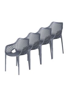 Air XL design tuinstoel donker grijs 4 stuks