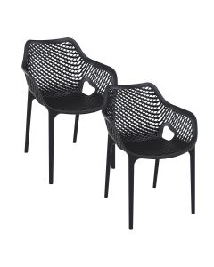 Air XL design tuinstoel zwart - 2 stuks