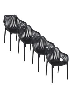 Air XL design tuinstoel zwart 4 stuks