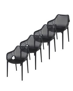 Air XL design tuinstoel zwart - 4 stuks
