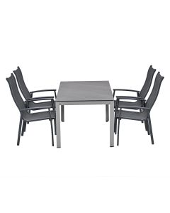 Hilly tuinset 5-delig - Skala tuintafel 160x90 cm