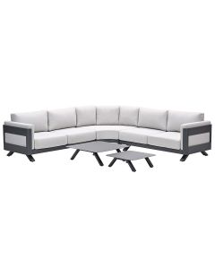 Medellin hoek loungeset 5-delig - donker grijs