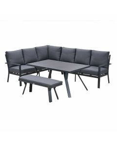 Senja lounge dining set 4-delig links - mystic grijs