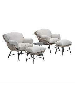 Selene loungestoelen vintage willow - Mati bijzettafel Ø50x48 cm