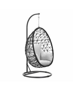 Panama hangstoel swing egg - rope zwart