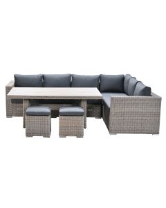 Tennessee lounge dining set rechts 5-delig vintage willow - texfiber