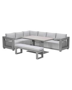 Berthill lounge dining set 6-delig - taupe