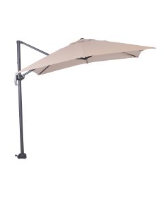 Hawaii S zweefparasol 250x250 cm - frame donker grijs - doek ecru