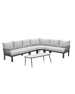 Milan loungeset 5-delig - donker grijs
