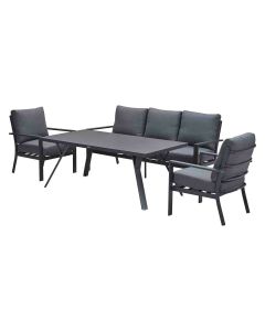 Senja lounge dining set stoel-bank 4-delig mystic grey
