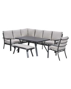 Senja lounge dining set 5-delig links - sandstone