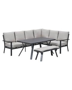 Senja lounge dining set 4-delig rechts - sandstone