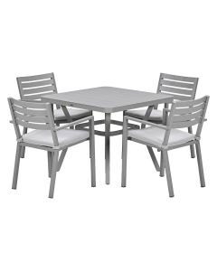 Amarillo tuinset 5-delig - Mina tuintafel 90x90 taupe