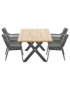 Yima tuinset 5-delig - Zadar tuintafel 180x100 cm