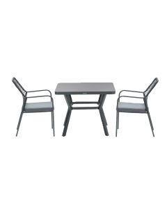 Ross tuinset 3-delig zwart - Mina tuintafel 90x90 cm