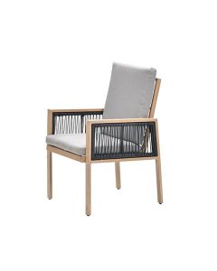 San Capri lounge dining stoel - light teak aluminium