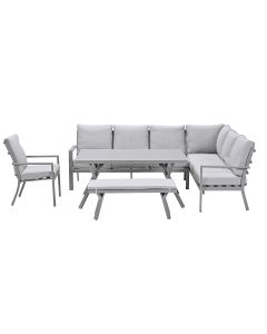 Senja lounge dining set 5-delig rechts incl. stoel - valley sand