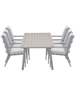 Senja tuinset 7-delig taupe - Penedo tuintafel 230x100 cm