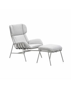 Fresno loungestoel incl. voetenbank - taupe