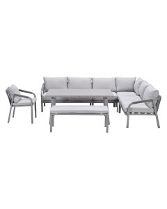 Tarera lounge dining set rechts 7-delig - taupe