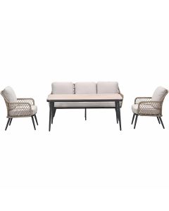 Kalibo lounge dining set stoel-bank 4-delig - desert sand