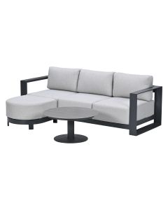 Malakka loungeset 3-delig chaise longue - donker grijs