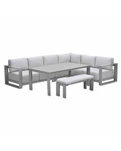 Malakka lounge dining set 6-delig - taupe - valley sand