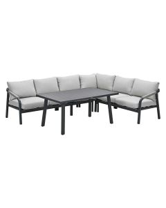 Tarera lounge dining set 5-delig rechts- donker grijs