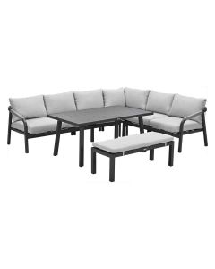 Tarera lounge dining set 6-delig - donker grijs