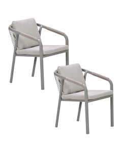 Milou tuinstoel stapelbaar taupe - 2 stuks