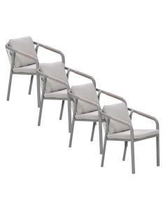 Milou tuinstoel stapelbaar taupe - 4 stuks
