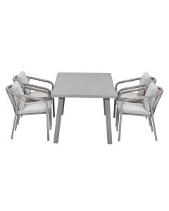 Milou tuinset 5-delig - tuintafel 160x84 cm taupe