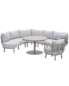 Algarve lounge dining set 5-delig - taupe
