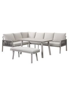Teun lounge dining set 4-delig - zand