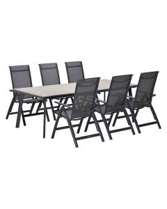 Santana tuinset 7-delig verstelbaar - Penedo tuintafel 230x100 cm