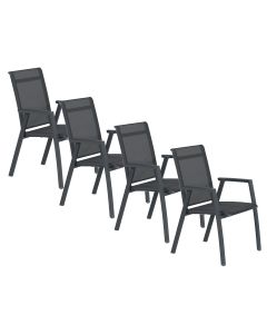 Santana tuinstoel donker grijs - 4 stuks