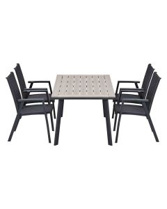 Santana tuinset 5-delig - Penedo tuintafel 160x90 cm