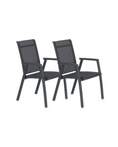 Santana tuinstoel donker grijs - 2 stuks