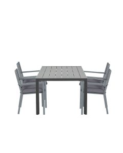 Amarillo tuinset 5-delig donker grijs - Adana tuintafel 180x100 cm