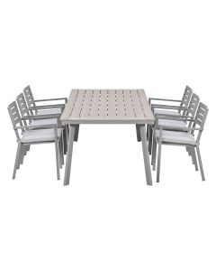 Amarillo tuinset 7-delig - Penedo tuintafel 230x100 taupe