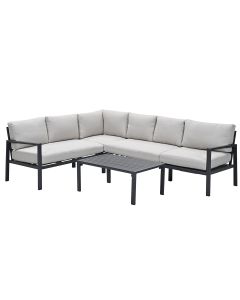 Denver loungeset 4-delig links - donker grijs