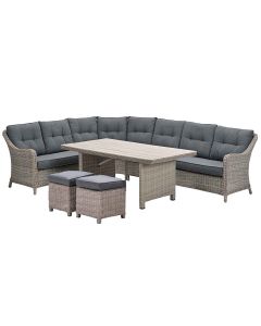 Nova lounge dining set 7-delig - mystic grey