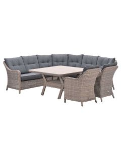 Nova lounge dining set 6-delig incl stoelen - mystic grey