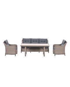 Nova lounge dining set 4-delig stoel-bank - mystic grey