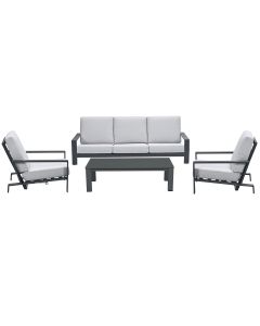 Coba loungeset 4-delig verstelbare stoelen - donker grijs - valley sand