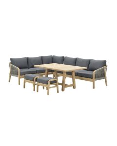 Alora lounge dining set 5-delig links - mystic grey