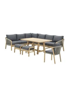 Alora lounge dining set 6-delig links - grijs