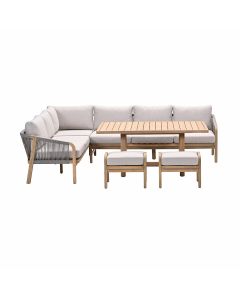 Alora lounge dining set 5-delig links - grey sand